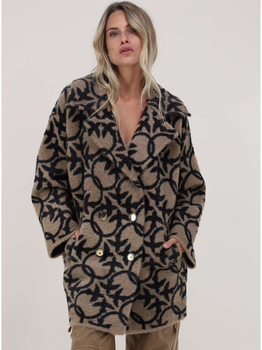 Cappotto Cammello/nero Pinko - Le Follie Shop