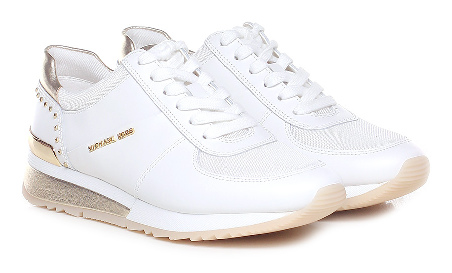michael kors sneakers white and gold