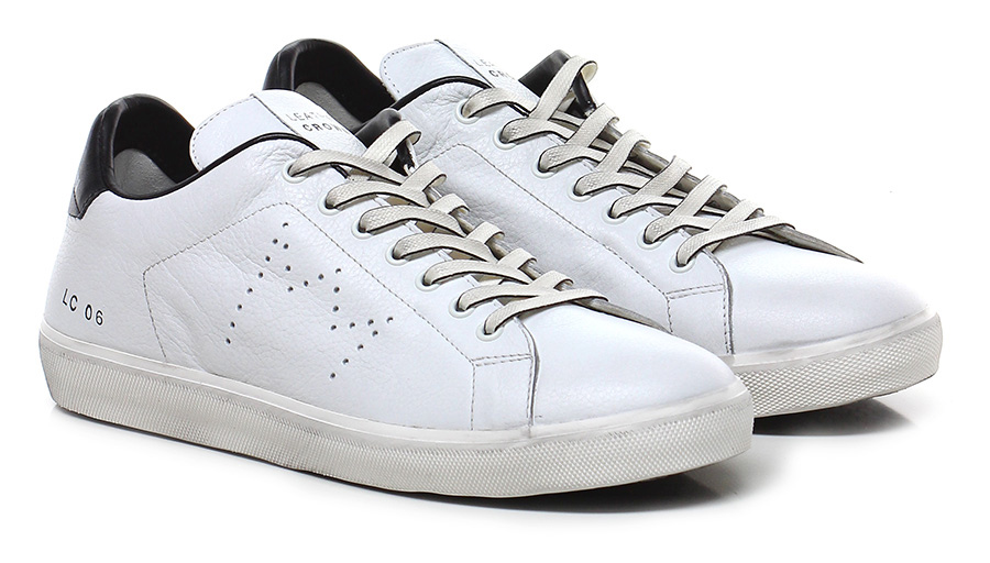 Leather Crown F9930 Sneaker Uomo Black/Off White Shoe Man [41