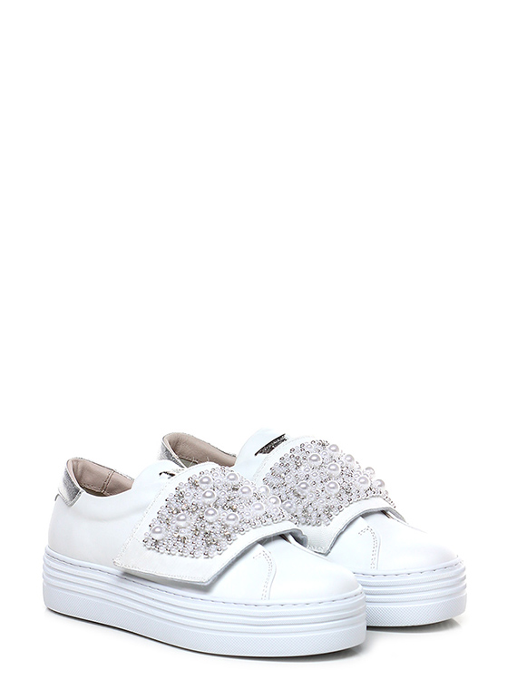 Sneaker Bianco/argento Tosca Blu Shoes 